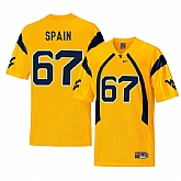West Virginia Mountaineers 67 Quinton Spain Gold College Football Jersey Dzhi,baseball caps,new era cap wholesale,wholesale hats